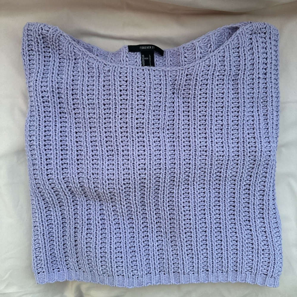 Forever 21 Purple Cropped Cardigan